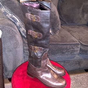 Stuart Weitzman Shoes Stuart Weitzman Ludlow Leather Canvas Riding Boots